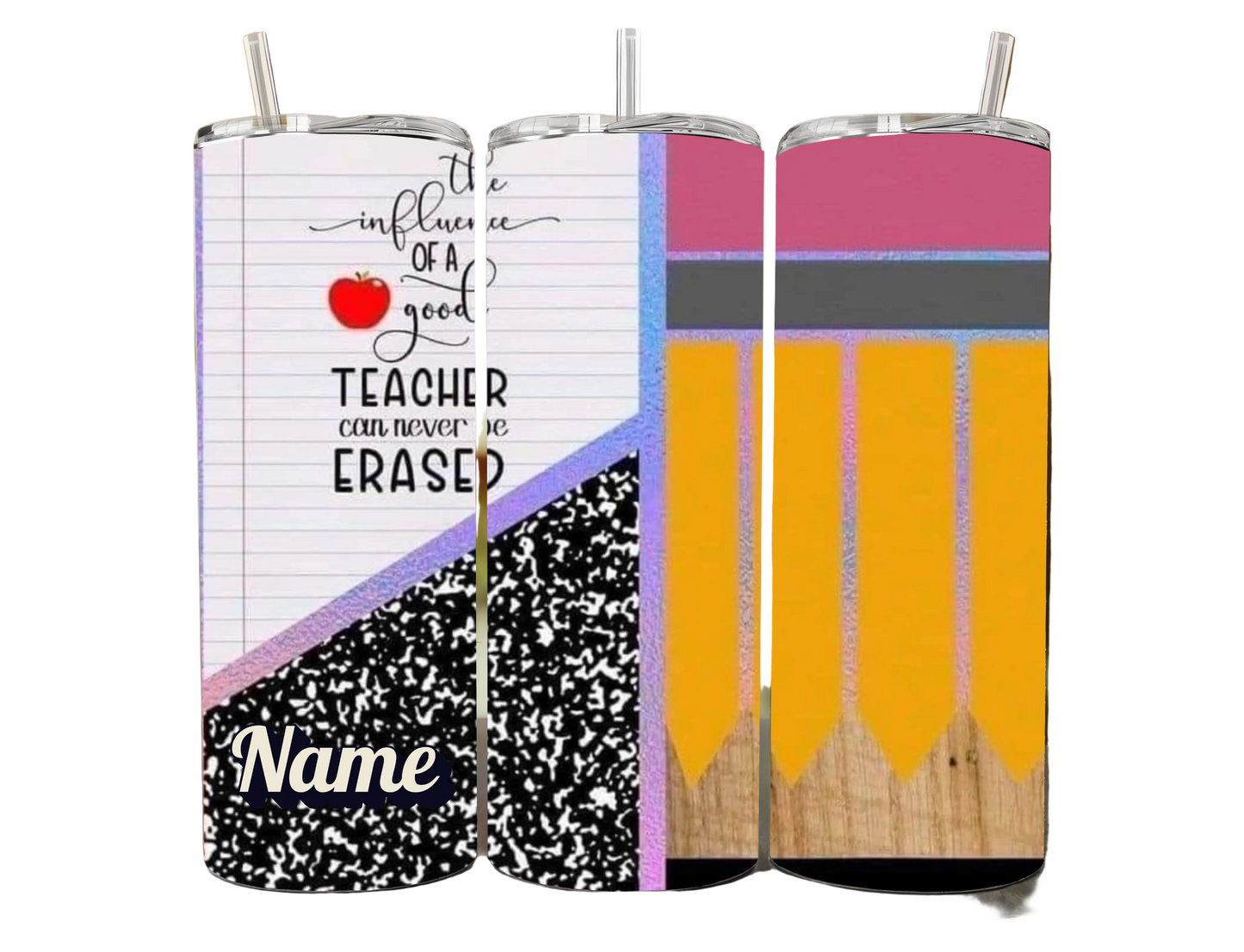 Tumbler Personalizado para Maestra | 20 oz con Popote Metálico, Limpiador y Caja de Regalo 🎁
