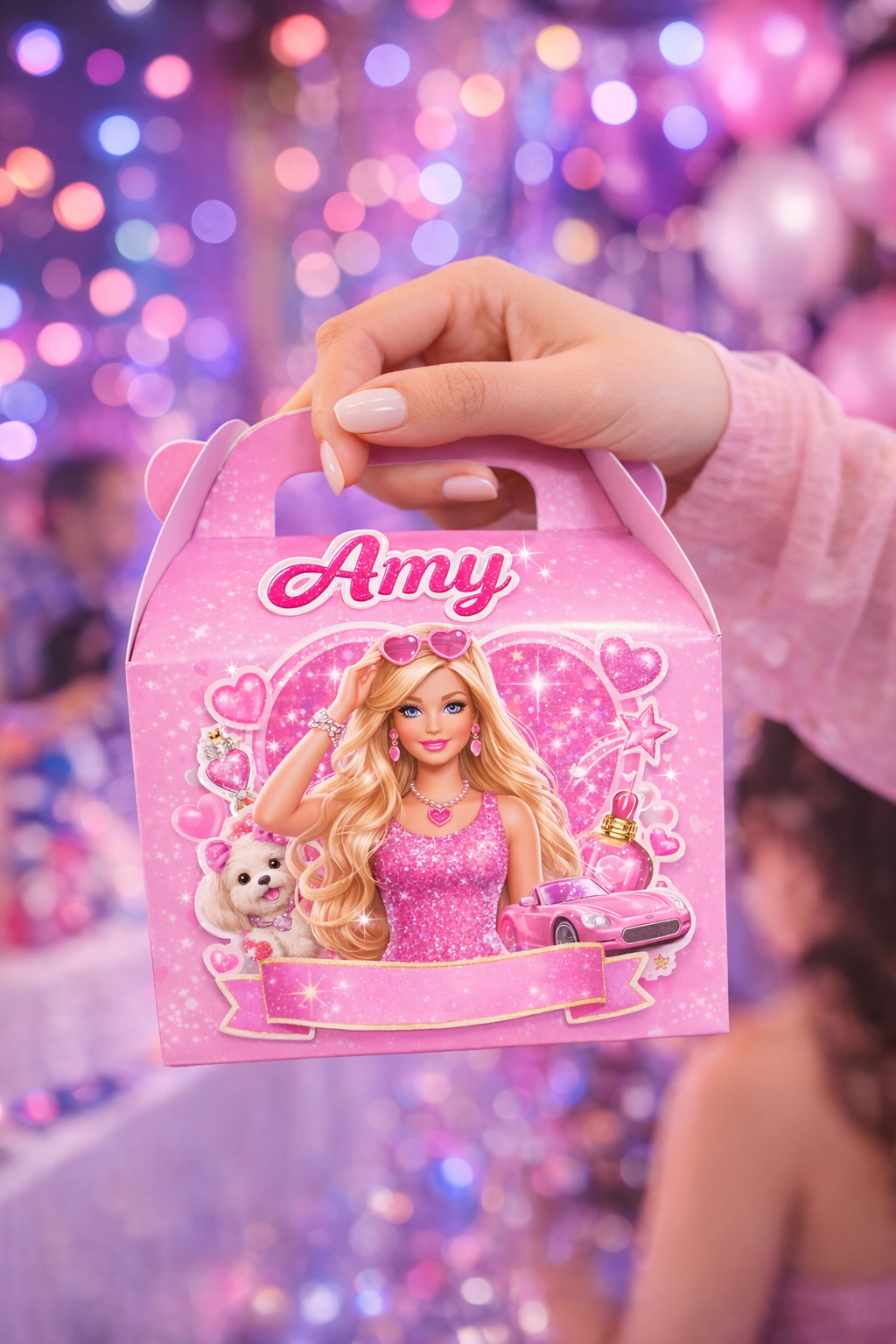 Caja Sorpresa Barbie Personalizada con Nombre – Party Favor Premium