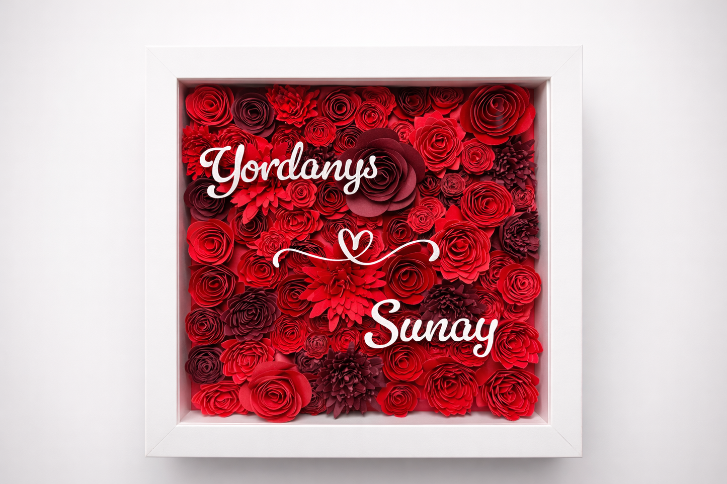 Shadow Box Flores 3D Personalizado con Nombre en Vinil