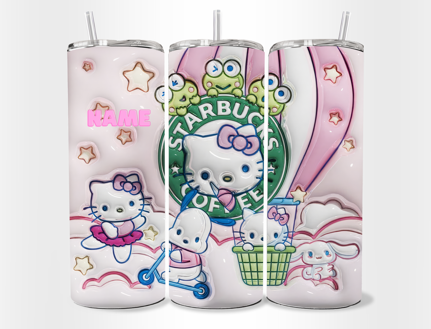 Tumbler 20 oz de Sanrio con Popote y Limpiador 🎀💖