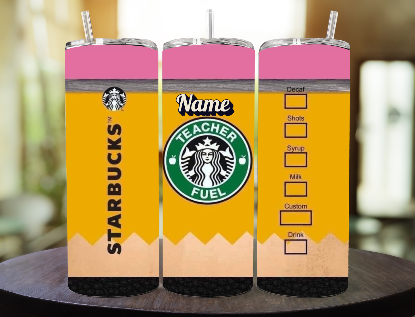 Tumbler Personalizado para Maestra | 20 oz con Popote Metálico, Limpiador y Caja de Regalo 🎁