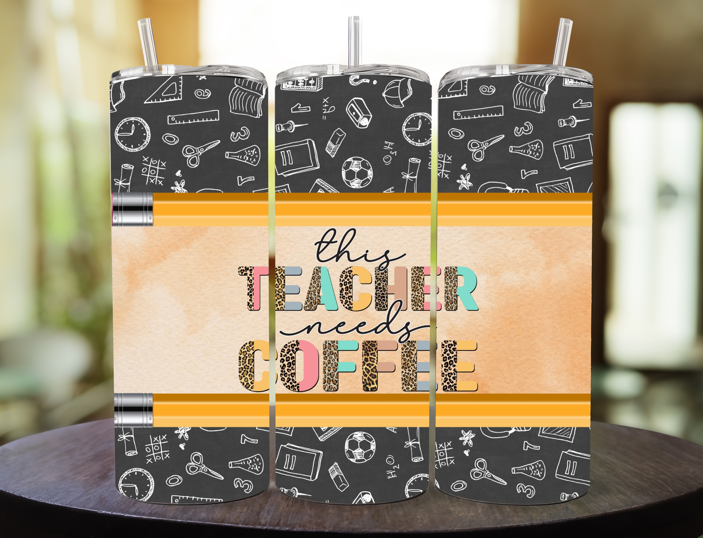 Tumbler Personalizado para Maestra | 20 oz con Popote Metálico, Limpiador y Caja de Regalo 🎁