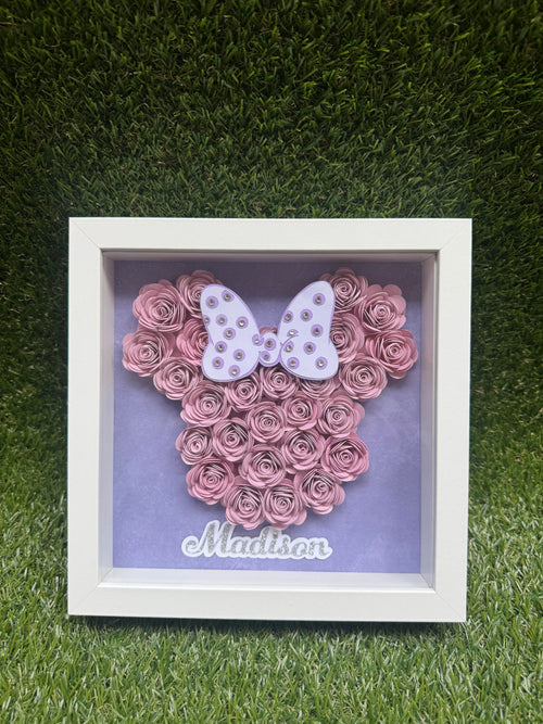 Cuadro de flores 3D Minnie Mouse
